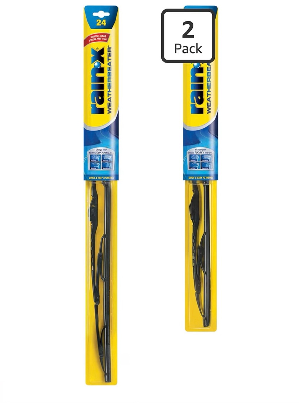 Rain-X WeatherBeater Wiper Blades, 24" and 19" Windshield Wipers